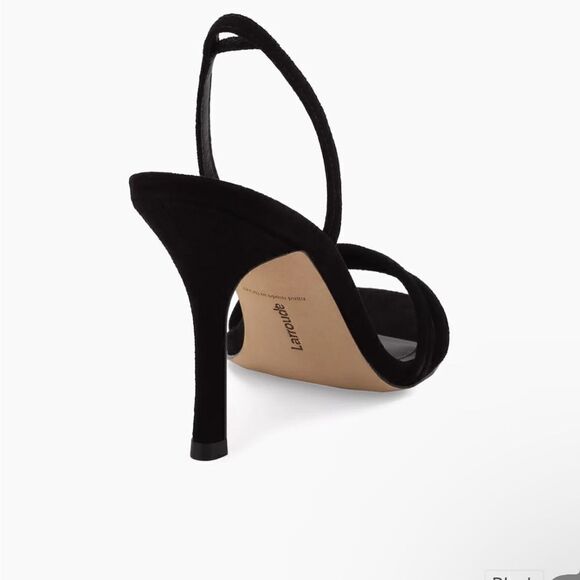 LARROUDE Annie Suede Slingback sandals in black Size 7.5 - Picture 3 of 8